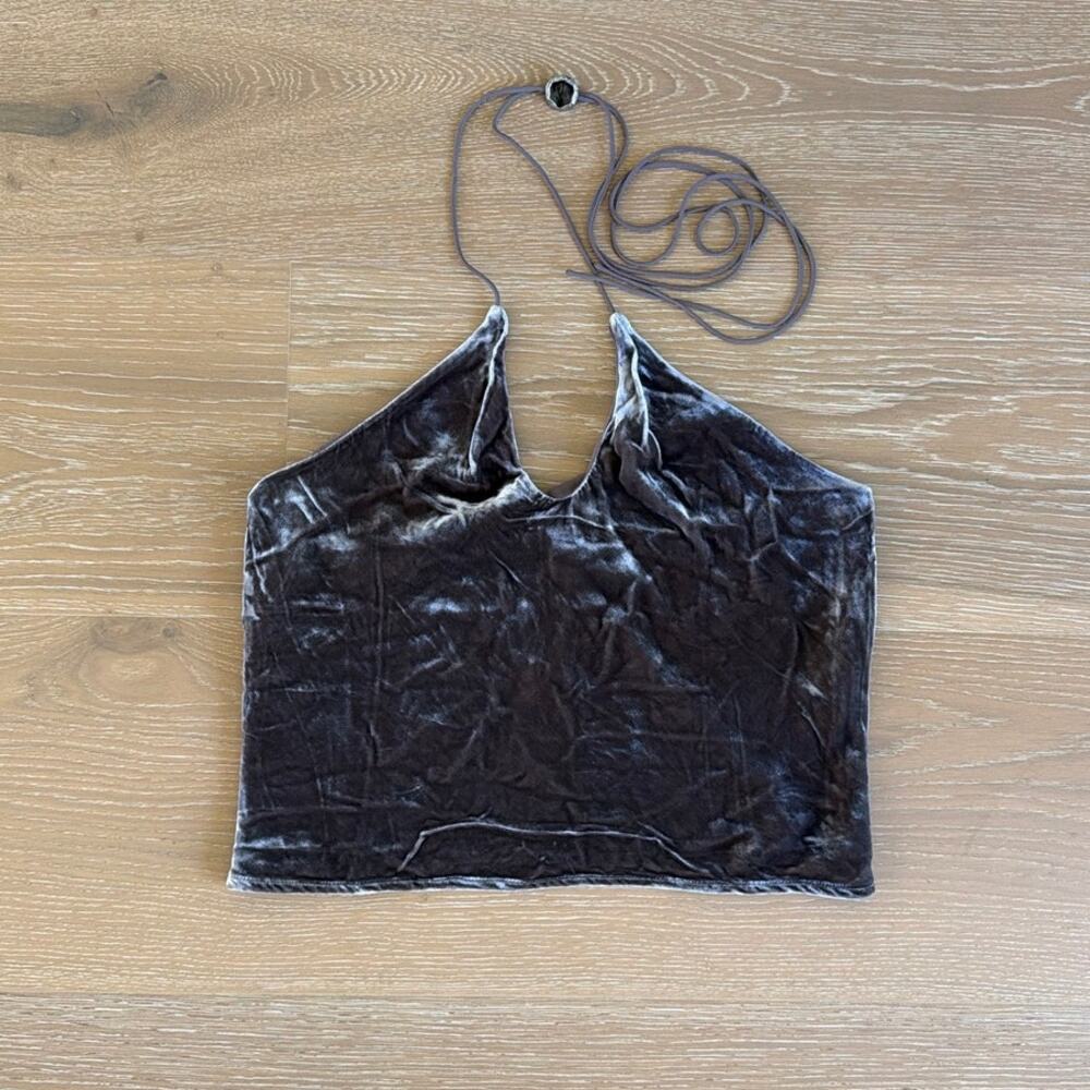 Reformation Velvet Halter Top Size XS Taupe